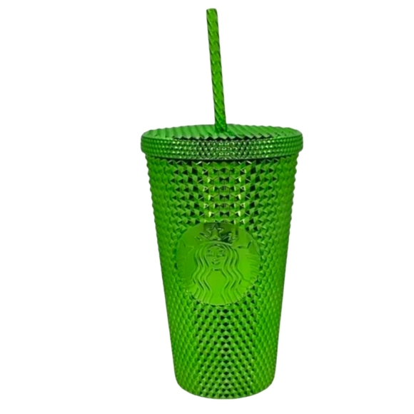 Starbucks Other - 🍀Starbucks🍀Limited Edition🍀 Green🍀Metal Bling Studded  Tumbler, 16oz, NWT